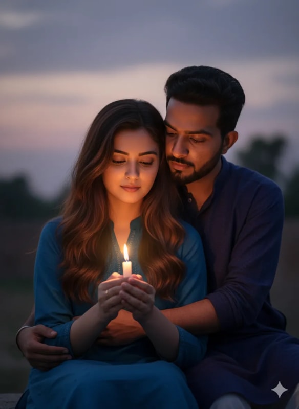 Romantic Candlelit Moment at Dusk Photography - view 1