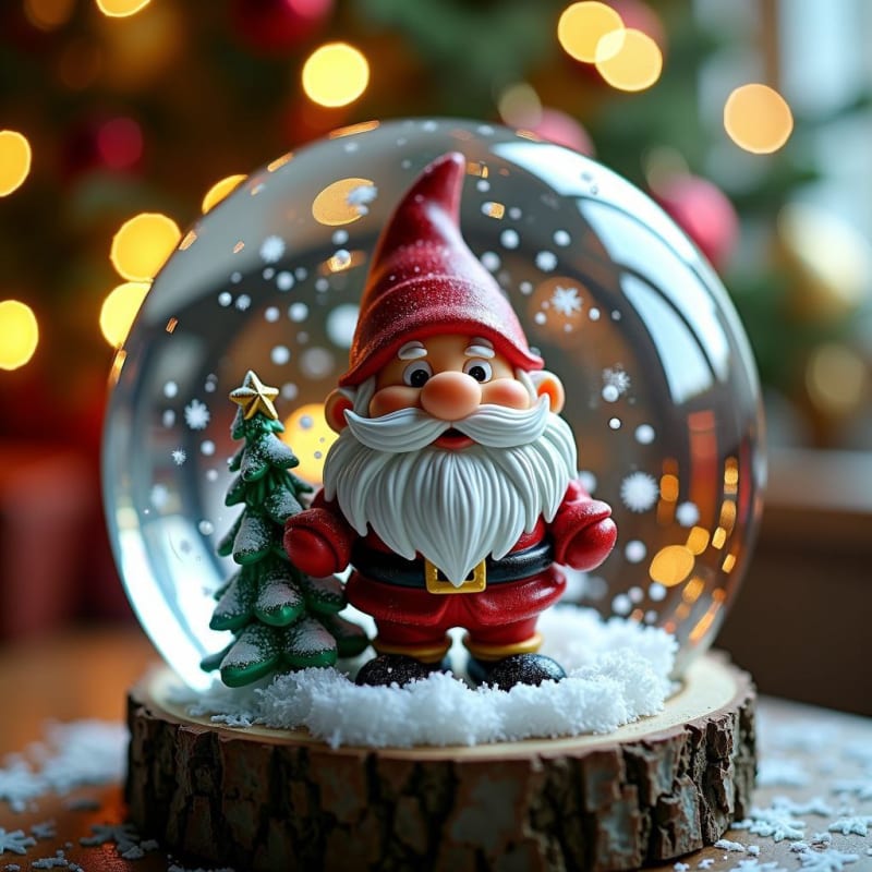 Enchanting Christmas Gnome Snow Globe Photography - view 1