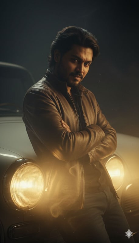 Cinematic Vintage Car Headlight Portrait thumbnail 2