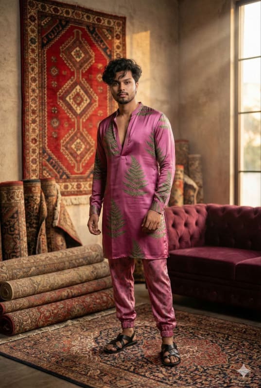 Magenta Kurta Fashion Editorial: Bohemian Rug Shop thumbnail 2