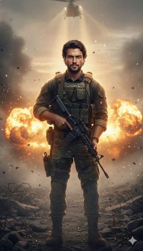 Cinematic Warzone Soldier Portrait - view 1