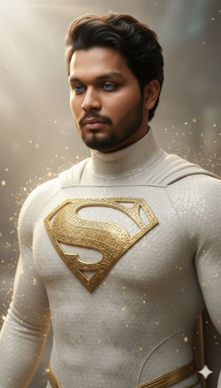 Divine White Suit Superman Portrait thumbnail 3