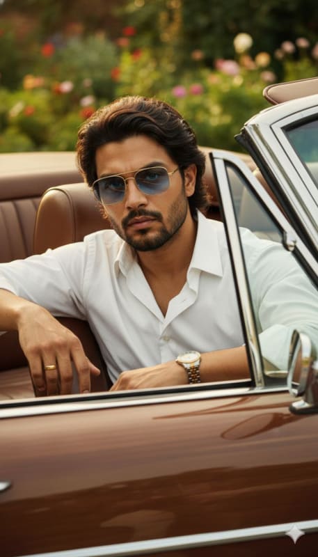 Cinematic Vintage Convertible Portrait - view 1