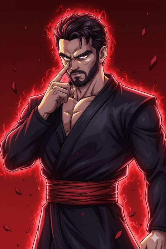 Realistic Dragon Ball Super Character Portrait with Intense Gaze thumbnail 2
