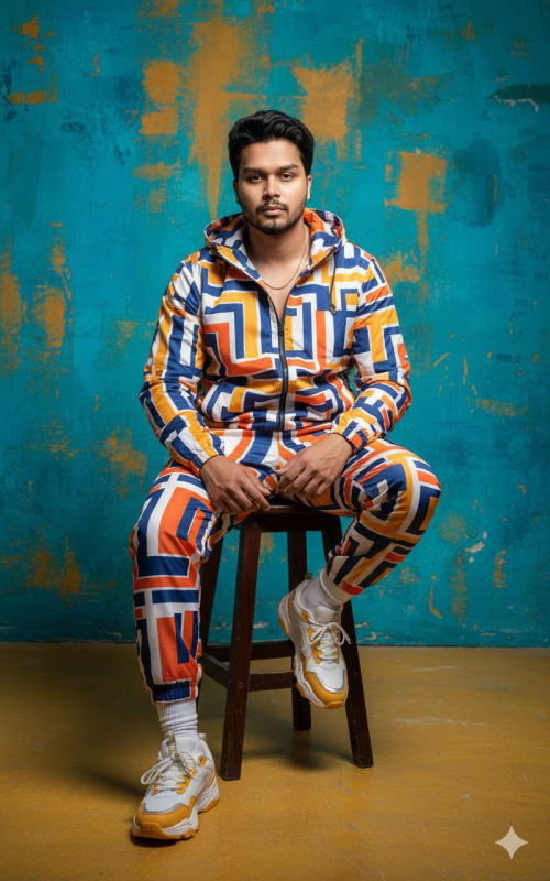 Ultra Realistic Streetwear Portrait with Bold Colors - view 1