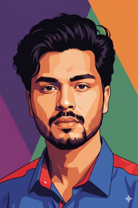 High-Contrast Vector Portrait Illustration - view 1