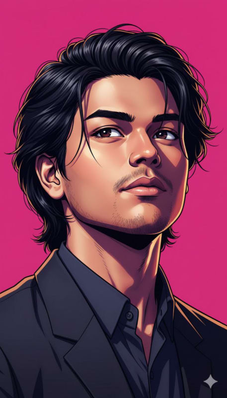 Vibrant Semi-Realistic Anime Portrait - view 1