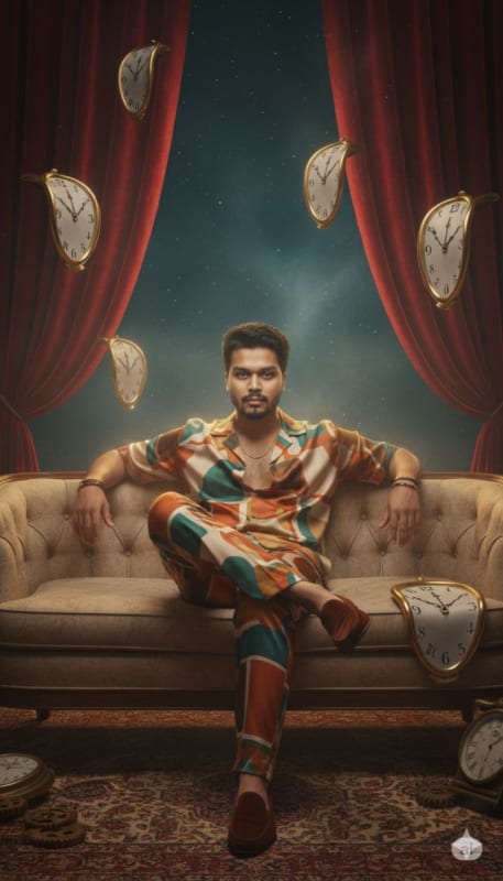 Surreal Dali-Inspired Vintage Portrait thumbnail 2