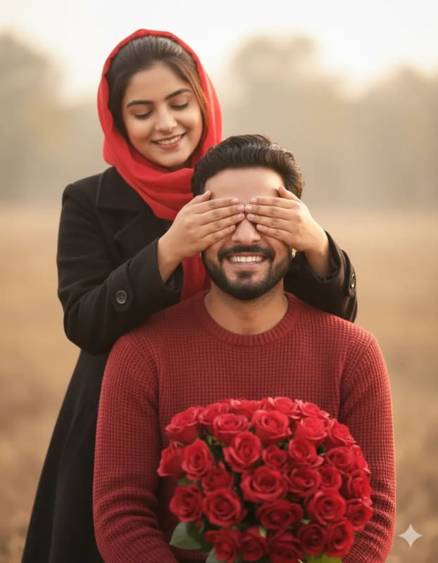 Romantic Roses: A Playful Portrait of Love and Affection thumbnail 2