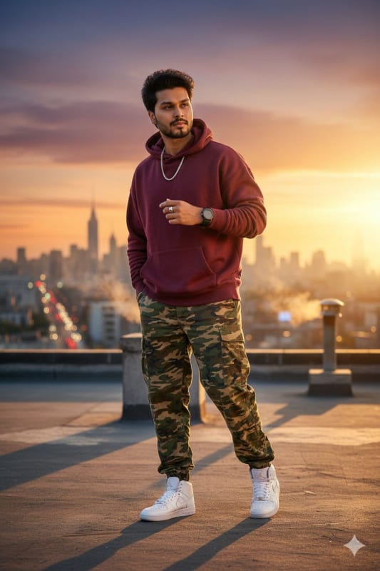 Hyperrealistic Urban Sunset Portrait with AI - view 1
