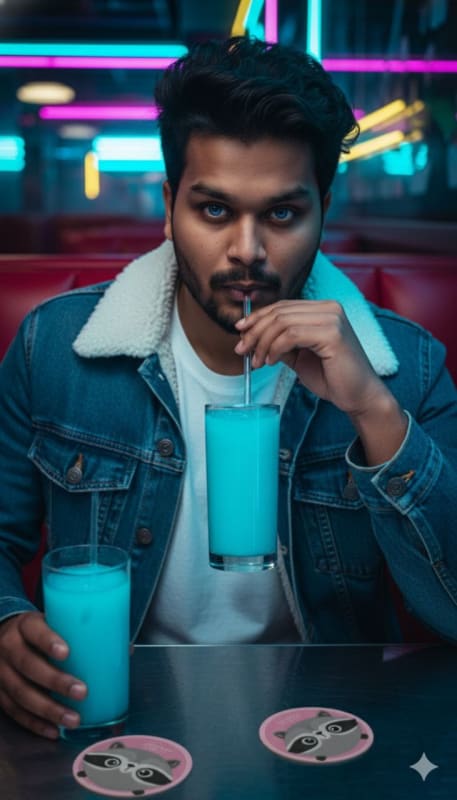 Synthwave Neon Diner Portrait thumbnail 2