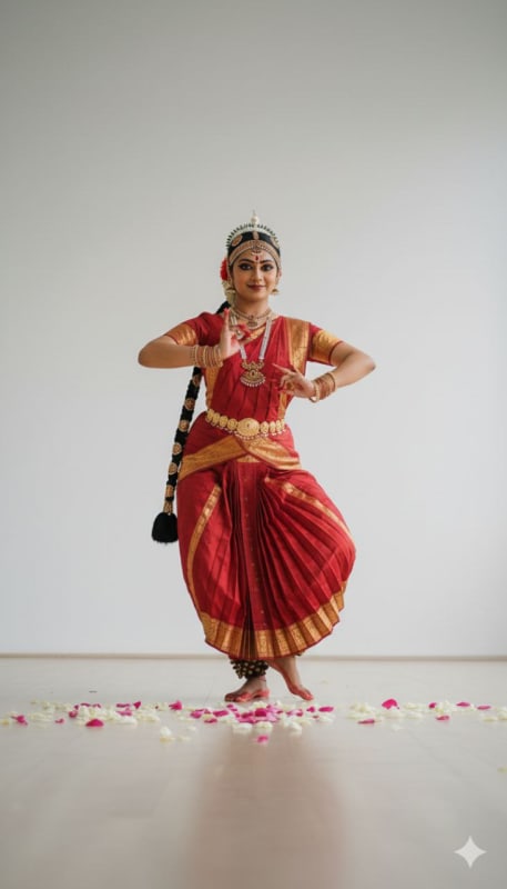 Realistic Bharatanatyam Dancer Studio Portrait thumbnail 5