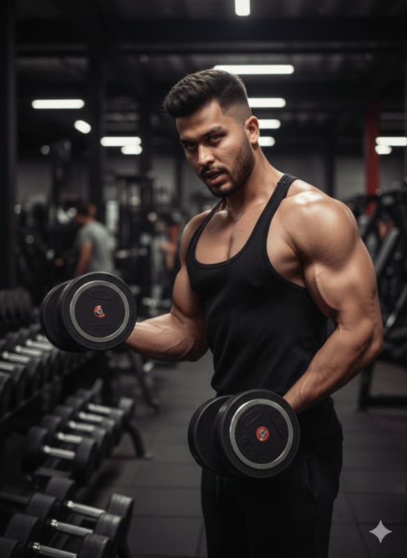 Muscular Man Gym Portrait: High-Energy Fitness Photography thumbnail 3