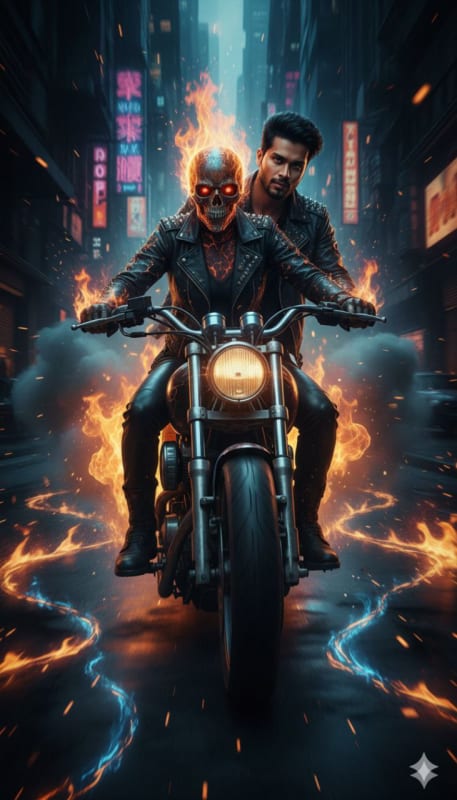 Ghost Rider Cinematic Scene: Love and Chaos in the Rain thumbnail 2
