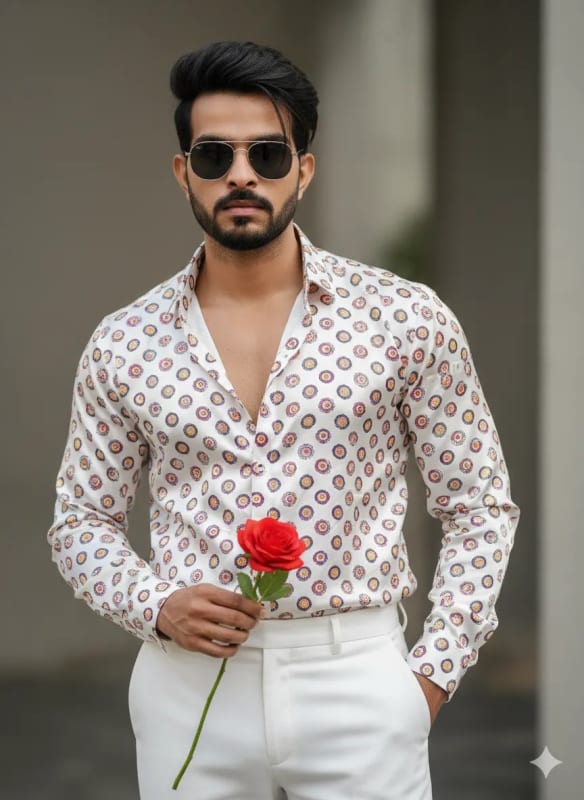 Satin Shirt Portrait: Handsome Man with Sunglasses - view 1