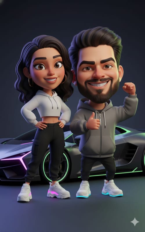 Hyper-Stylized 3D Caricature with Urban Streetwear - view 1