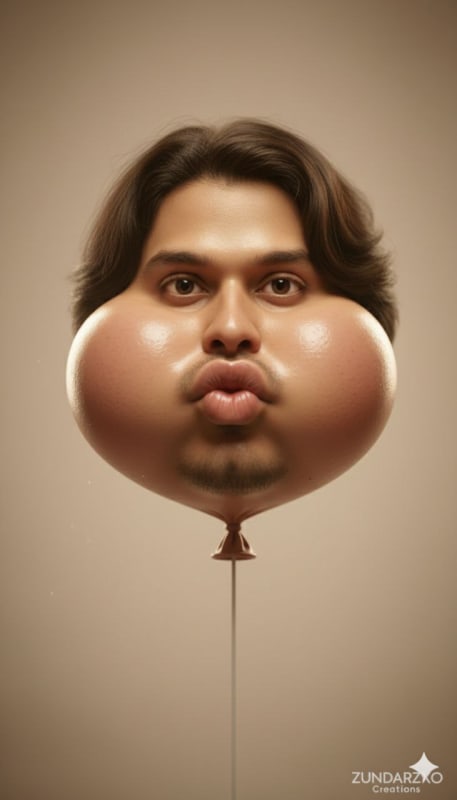 Surreal Balloon Face 3D Art Toy thumbnail 2