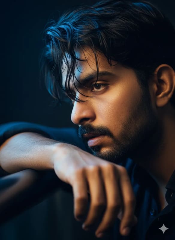 Seductive Portrait: Neon and Gold Lighting Photography thumbnail 3