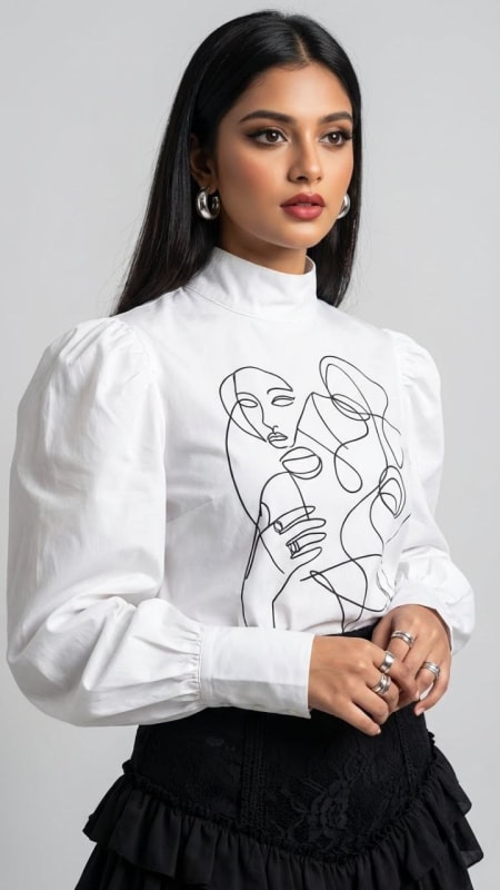 Avant-Garde Fashion Portrait: Indonesian Model in Studio thumbnail 3