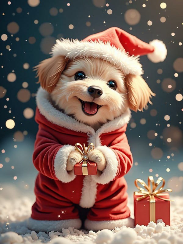Dog in Santa Suit: Festive Holiday Portrait thumbnail 7