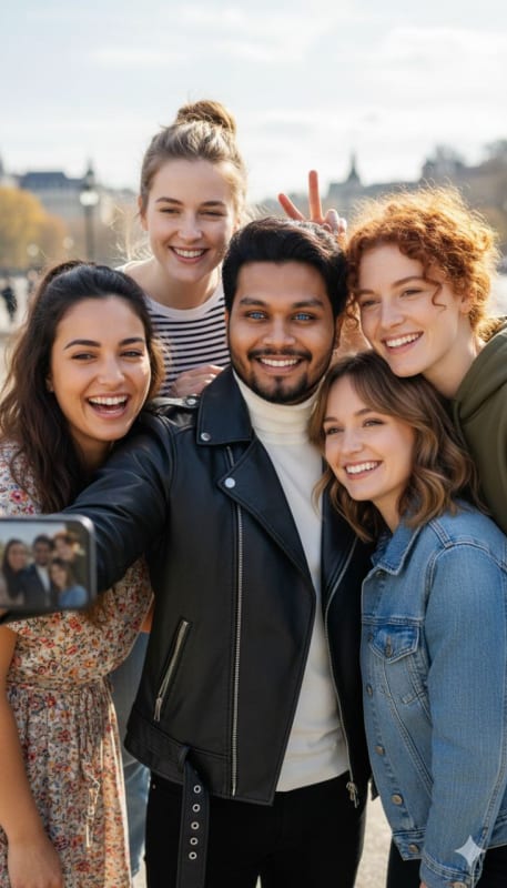 Realistic Group Selfie with Friends thumbnail 2