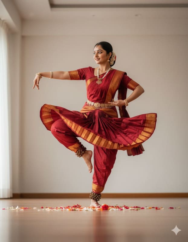Realistic Bharatanatyam Dancer Studio Portrait thumbnail 4