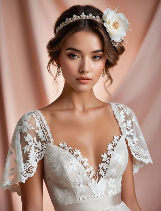 Ethereal Fashion Portrait: Vintage Glam Meets Modern Style thumbnail 4