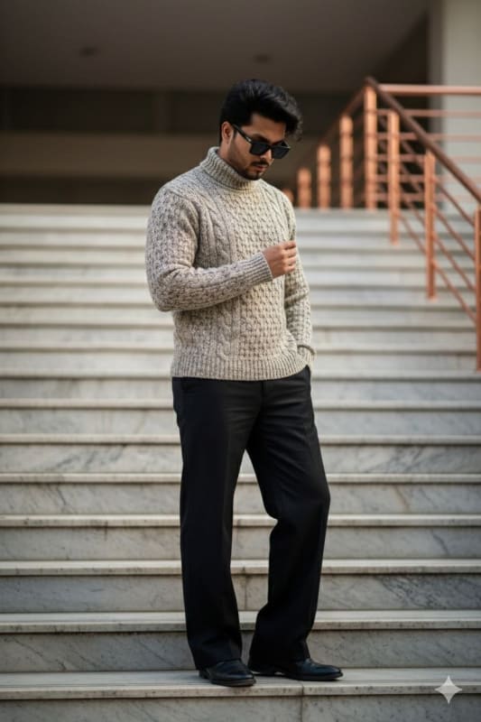 Cinematic Portrait of a Man on Marble Steps in 8K - view 1