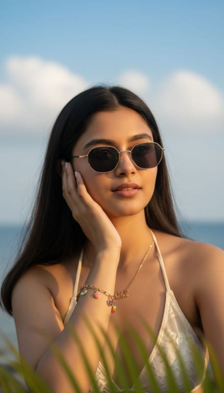 Summer Chic Close-Up Portrait thumbnail 3