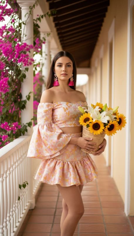 Vibrant Colonial Balcony Fashion Portrait thumbnail 4