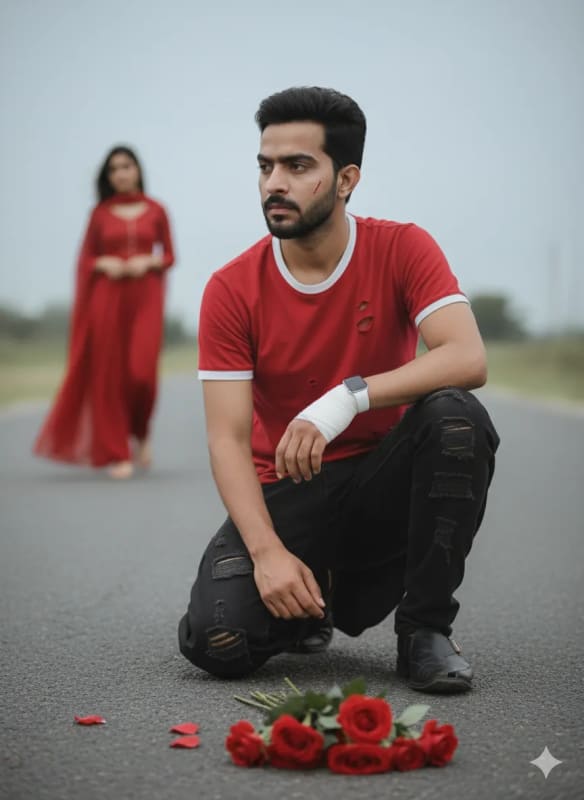Heartbreak on an Empty Road: Cinematic Portrait at Dusk thumbnail 4