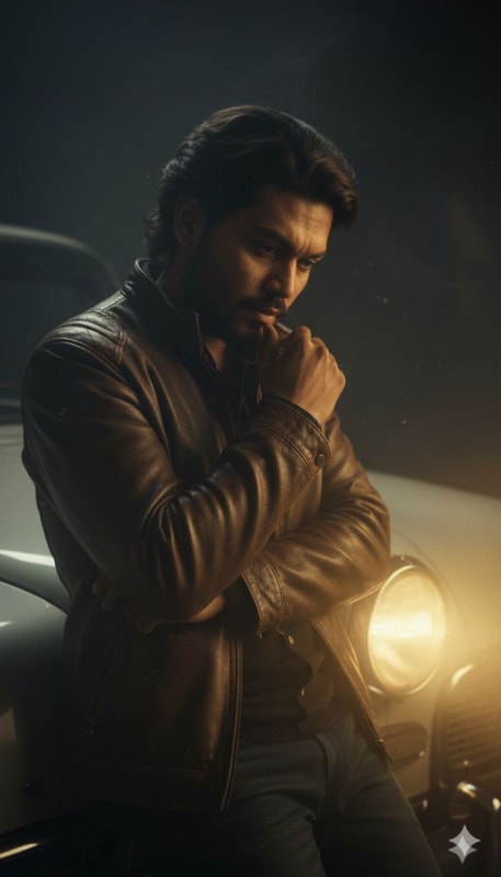 Cinematic Vintage Car Headlight Portrait thumbnail 3