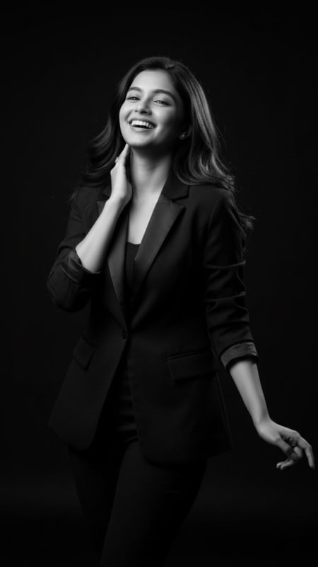 Elegant Monochrome Fashion Portrait - view 1