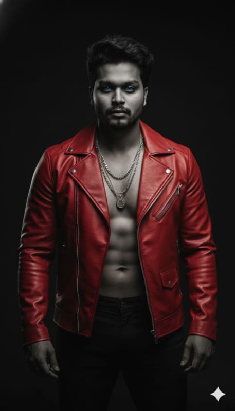 Film Noir Gucci Leather Jacket Portrait - view 1