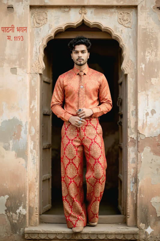 Emerald Green and Brocade: A Vintage Indian Portrait - view 1