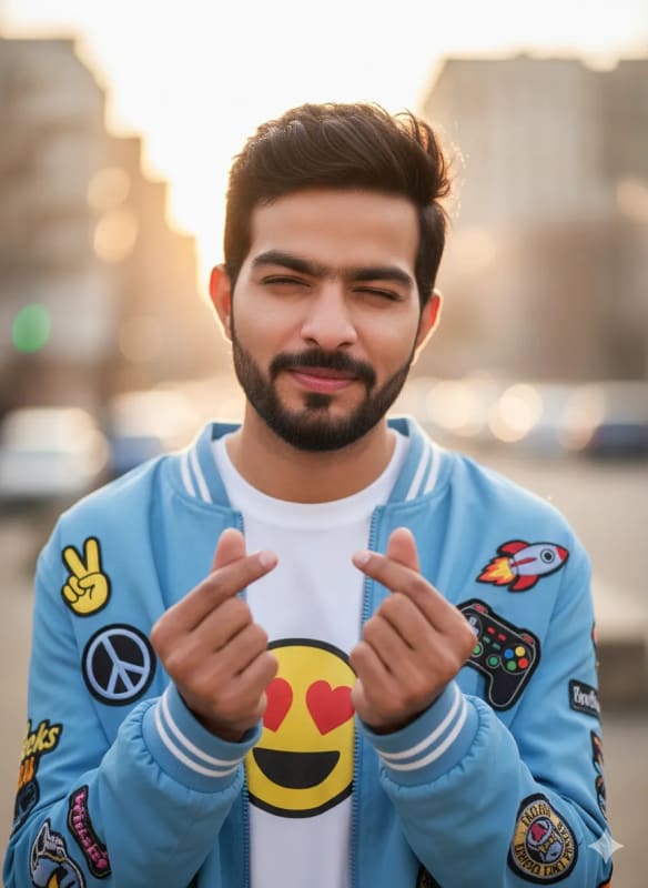 Edgy Young Man Portrait with Playful Attitude thumbnail 2