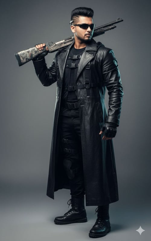 Blade Movie Poster Portrait with Realistic Character thumbnail 4