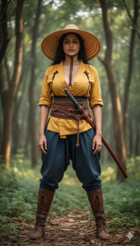 Indian Samurai Warrior Portrait - view 1
