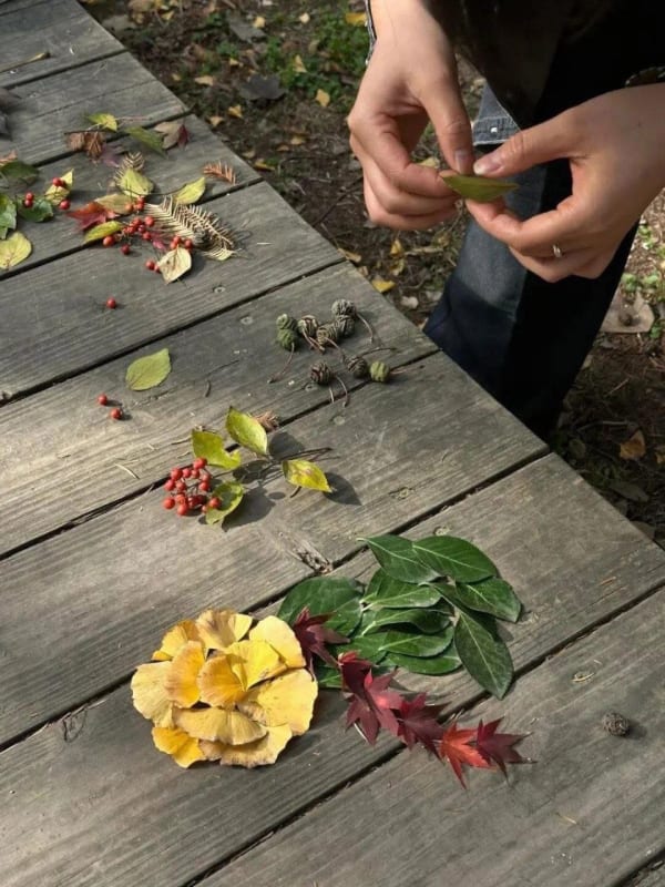 Autumn Leaf Art Couple Portrait - view 1