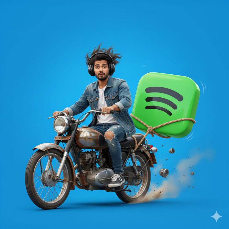 Vintage Motorcycle Ride with Meta Threads App Icon Passenger thumbnail 3