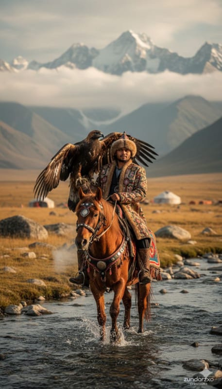 Traditional Steppe Eagle Hunter - view 1