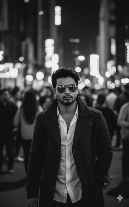 Dramatic Urban Portrait: Isolation and Introspection in Film Noir Style - view 1