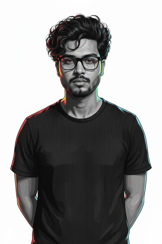 Vibrant Light Portrait: Grayscale Base with Neon Accents thumbnail 3