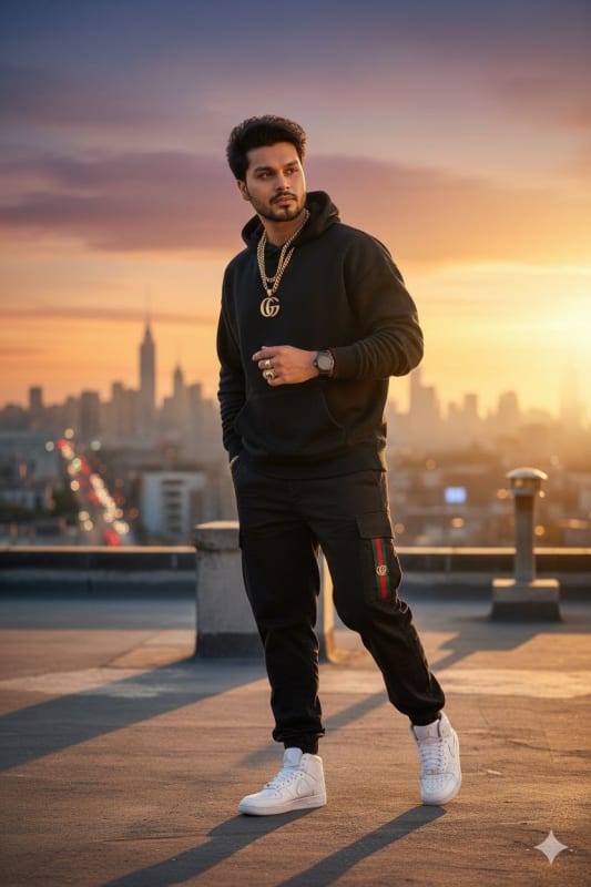 Hyperrealistic Urban Sunset Portrait with AI thumbnail 2