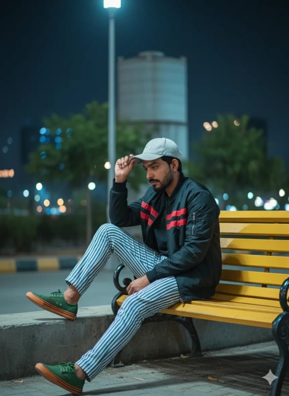 Moody Urban Night Portrait of a Young Man thumbnail 3