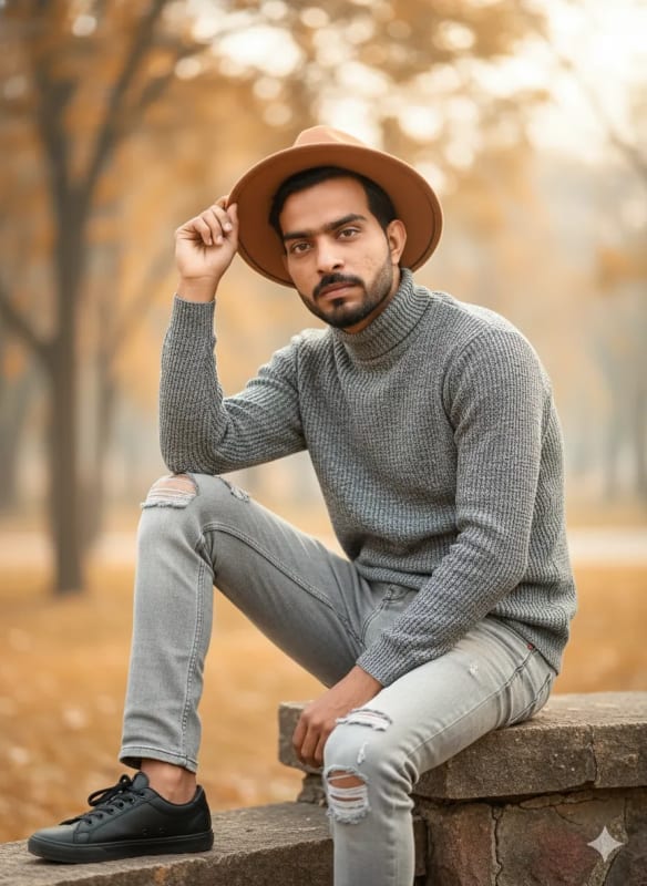 Stylish Outdoor Portrait of a Young Man in Autumn Fashion - view 1