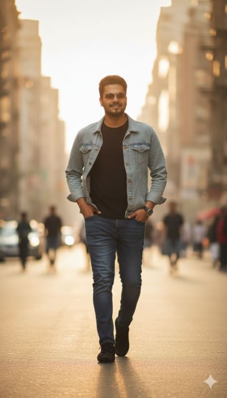 Photorealistic Portrait of a Young Man in Urban Setting thumbnail 2