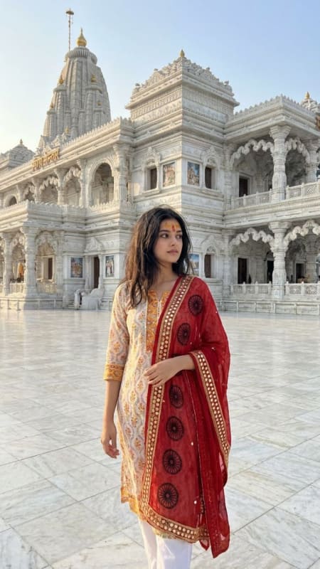 Realistic Prem Mandir Devotee Portrait thumbnail 2