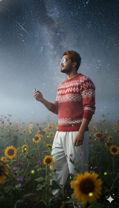 Cinematic Night Portrait: Firefly Field & Milky Way thumbnail 2