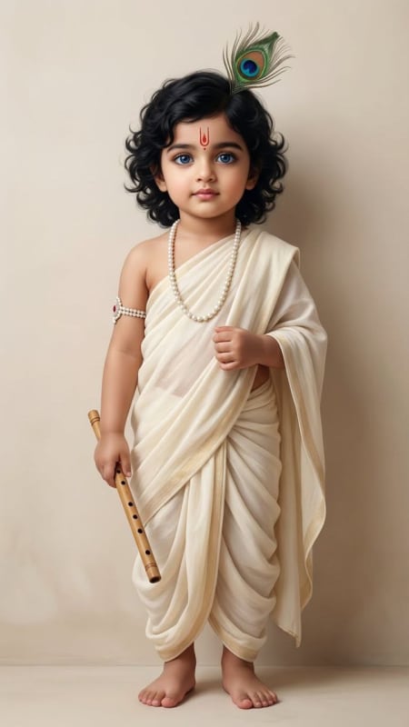 Little Krishna: Realistic Child Portrait thumbnail 4